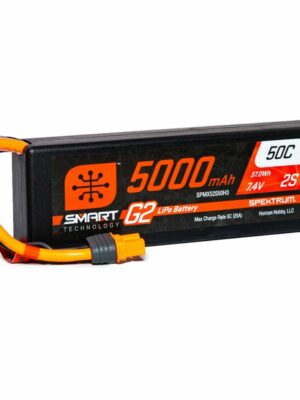 1/2 In Stock 7.4V 5000mAh 2S 50C Smart LiPo G2 Hard Case: IC3